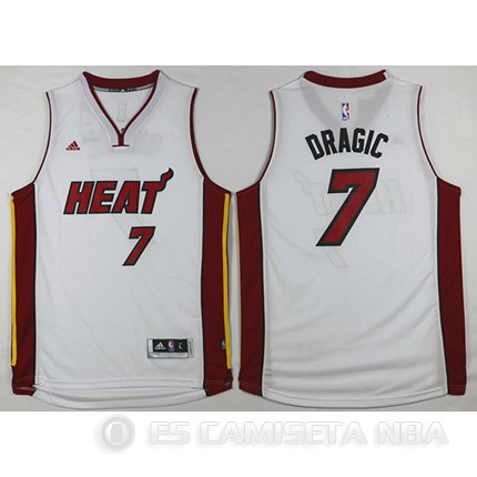 Camiseta Dragic #7 Miami Heat Blanco - Haga un click en la imagen para cerrar
